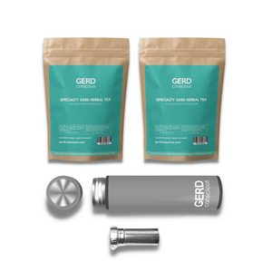 Soothing Digestive Harmony Set: GERD Conscious Anti-Bloat Herbal Tea (2 packs) + Everyday Relief Alkaline Water Bottle